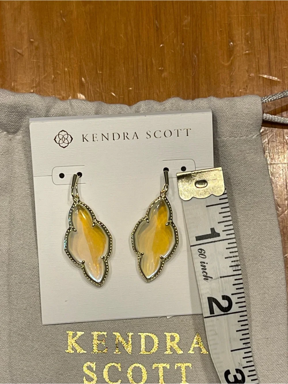 Kendra Scott Abble Drop Earrings gold dichroic glass